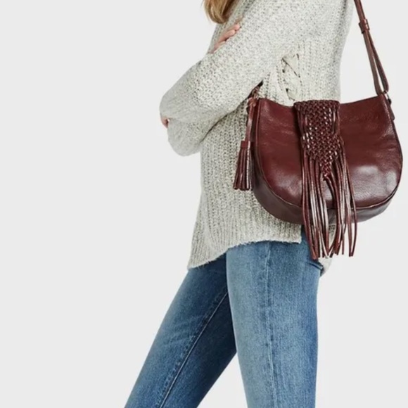 Lucky Brand woven braid brown leather shoulder bag. - Picture 3 of 12